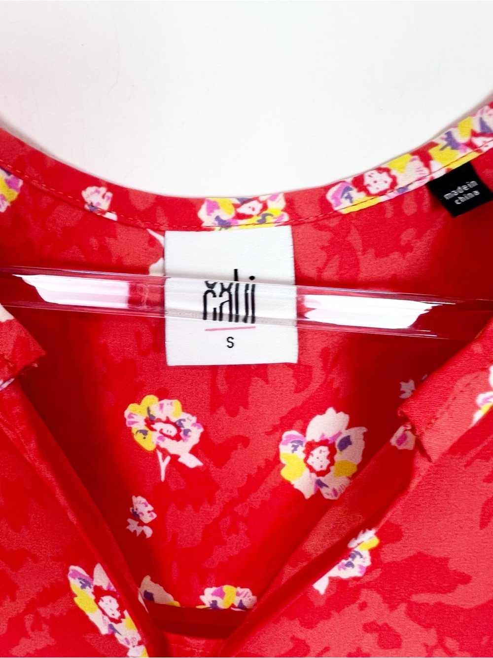 CABI VITAL BLOUSE ORANGE WHITE FLORAL PRINT SLEEVELESS STYLE 5550 WOMENS SMALL - Picture 2 of 4